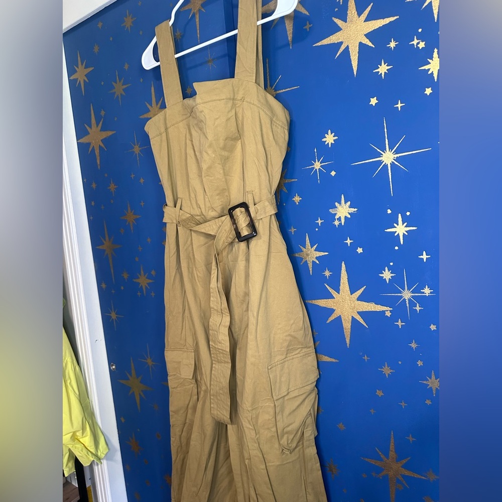 NWT Cider Cotton Mid Rise Utility Jumpsuit with Belted Waist L - Picture 8 of 12